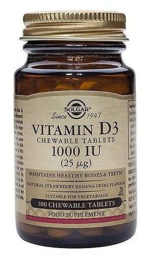 Vitamina D3 1000 ul 100 Comprimidos Chewable